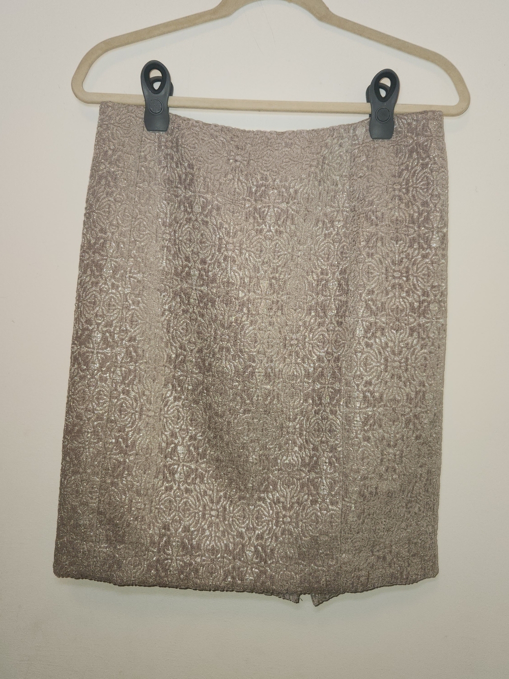 Ann Taylor Taupe Floral-Textured Pencil Skirt 8P